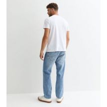 Men's Jack & Jones Blue Ripped-Knee Jeans New Look