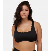 Women's Black Scallop Crop Bikini Top Peek & Beau New Look