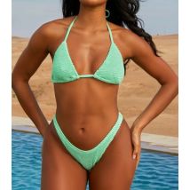 Moda Minx Light Green Textured Brazilian Bikini Bottoms New Look