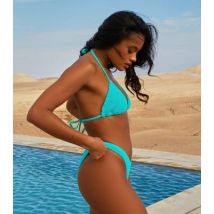 Moda Minx Turquoise Textured Brazilian Bikini Bottoms New Look