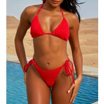 Women's Pink Textured Tie Bikini Bottoms Moda Minx New Look