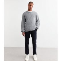 Men's Navy Regular Pressed Front Trousers Jack & Jones New Look