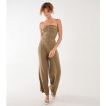 Women's Olive Linen-Look Trousers Pink Vanilla New Look