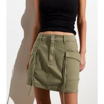 Cameo Rose Khaki Cargo Mini Skirt New Look
