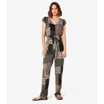 Apricot Olive Patchwork Print Belted Jumpsuit New Look