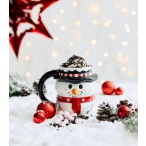 White Christmas Snowman Ceramic Mug New Look