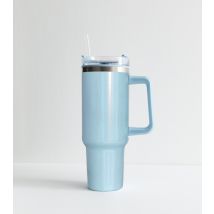 Shiny Blue Insulated 1L Straw Cup New Look