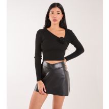 Women's Black Corsage Long Sleeved Top Pink Vanilla New Look