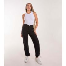 Women's Black Woven Slim Leg Cargo Trousers Pink Vanilla New Look