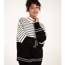 Women's Striped Knit Long Sleeve Jumper Blue Vanilla New Look