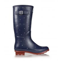 Women's Blue Polka Dot Wellington Boots Regatta New Look