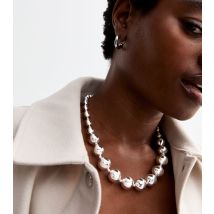 Silver Tone Orb Chunky Necklace New Look