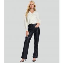 Women's Black Faux Leather Tailored Trousers Finding Friday New Look