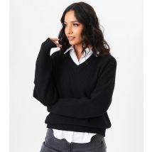 Women's Black V Neck Jumper Gini London New Look