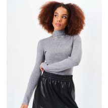 Women's Grey High Neck Long Sleeve Jumper Gini London New Look
