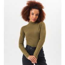 Women's Olive High Neck Long Sleeve Jumper Gini London New Look