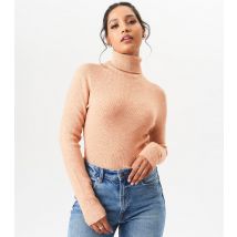 Women's Light Brown High Neck Long Sleeve Jumper Gini London New Look