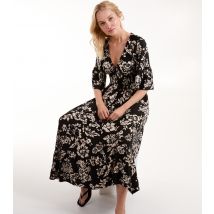 Women's Black Shirred Waist Midi Dress Blue Vanilla New Look