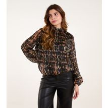 Women's Abstract Print Bubble Hem Top Blue Vanilla New Look