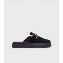 Women's Black Suedette Clogs London Rebel New Look