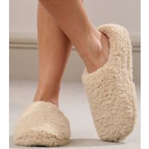 Women's Cream Fluffy Mule Slippers Loungeable New Look