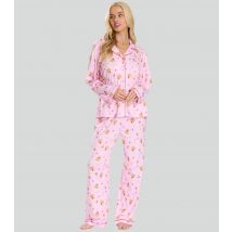 Women's Pink Gingerbread Print Pyjama Set Loungeable New Look