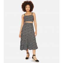Women's Black Dalmatian-Print Midi Skirt Mela New Look
