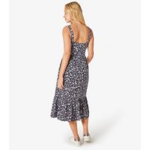 Apricot Navy Floral Strappy Midi Dress New Look