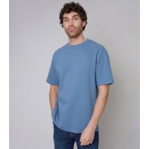 Men's Threadbare Blue Relaxed Rib Cotton T-Shirt New Look