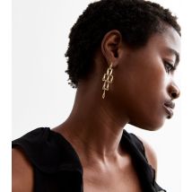 Gold Tone Tapered Chain Drop Earrings New Look