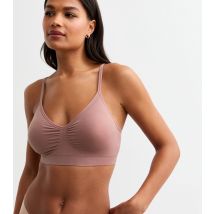 Women's Pink Seamless Ruched Bra New Look