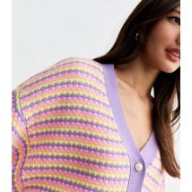 Sunshine Soul Multicolour Balloon Sleeve Stripe Cardigan New Look