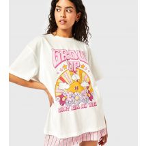 Women's White Cotton Grow Up Slogan Oversized T-Shirt Skinnydip New Look