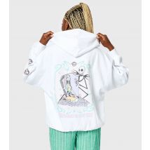 Women's White Disney Jack And Sally Jersey Hoodie Skinnydip New Look