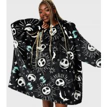 Women's Black Disney Nightmare Before Christmas Jack Fleece Blanket Hoodie Skinnydip New Look