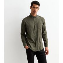 Men's Jack & Jones Khaki Regular Long Sleeve Shirt New Look