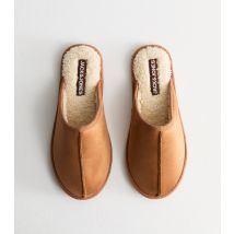 Men's Tan Faux Suede Slippers Jack & Jones New Look