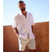Men's White Textured Shirt Threadbare New Look