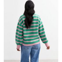 Sunshine Soul Green Bobble Stitch High Neck Jumper New Look