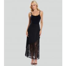 Women's Black Satin Lace Midi Skirt Finding Friday New Look