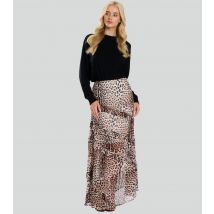 Women's Leopard Print Chiffon Maxi Skirt Finding Friday New Look