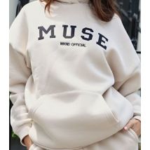 WKNDGIRL Stone Oversized Muse Slogan Hoodie New Look