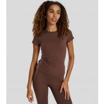 Women's Dark Brown Cap Sleeve T-Shirt South Beach New Look