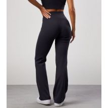 Gym King Dark Grey Rib Flared Leggings New Look