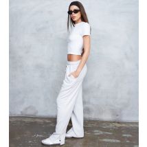 Women's Grey Split Hem Joggers WKNDGIRL New Look