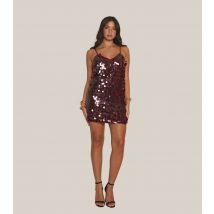 Women's Burgundy Disk Sequin Slip Dress WKNDGIRL New Look