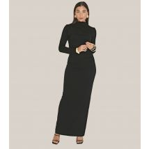 Women's Black High Neck Ruched Maxi Dress WKNDGIRL New Look