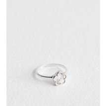 Silver Tone Flower Ring New Look