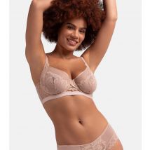 Women's Plus Size Pink Lace And Mesh Bra Curves Dorina New Look