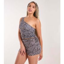 Women's Black Leopard Print Asymmetric Top Pink Vanilla New Look